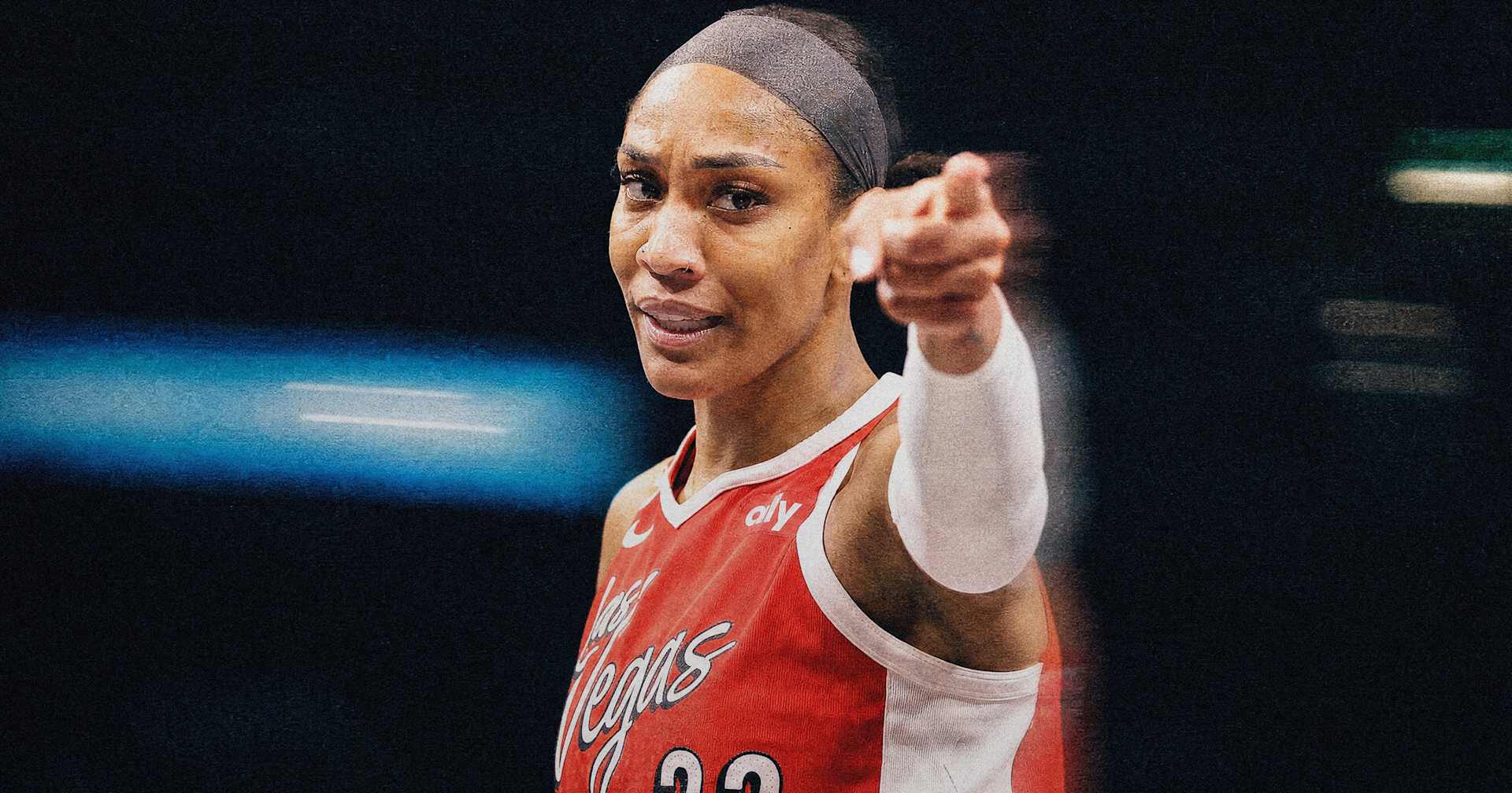 Elite basketball player pointing toward the camera