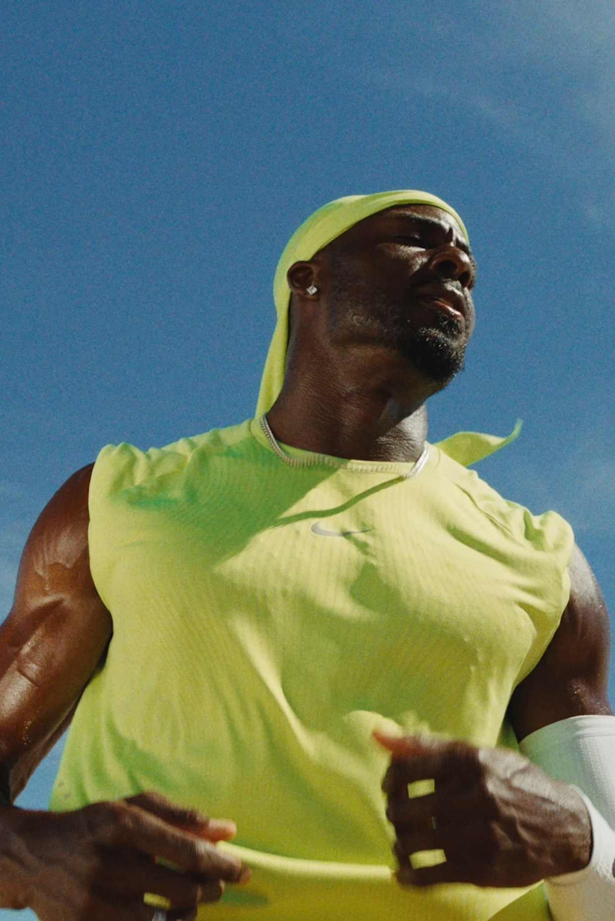 Athlete wearing bright Aero-FIT training apparel
